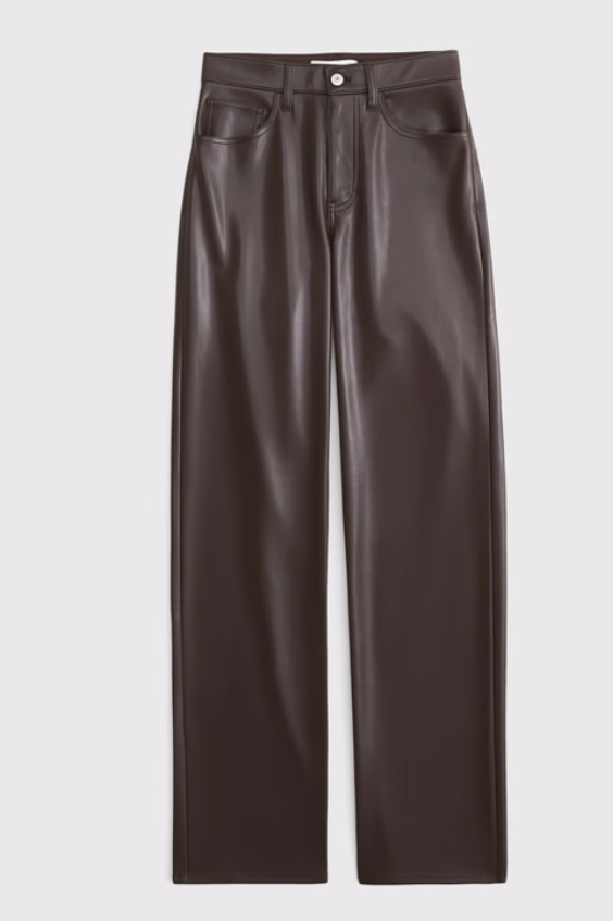 Abercrombie &amp;amp; Fitch, High Rise 90s Relaxed Vegan Leather Pant