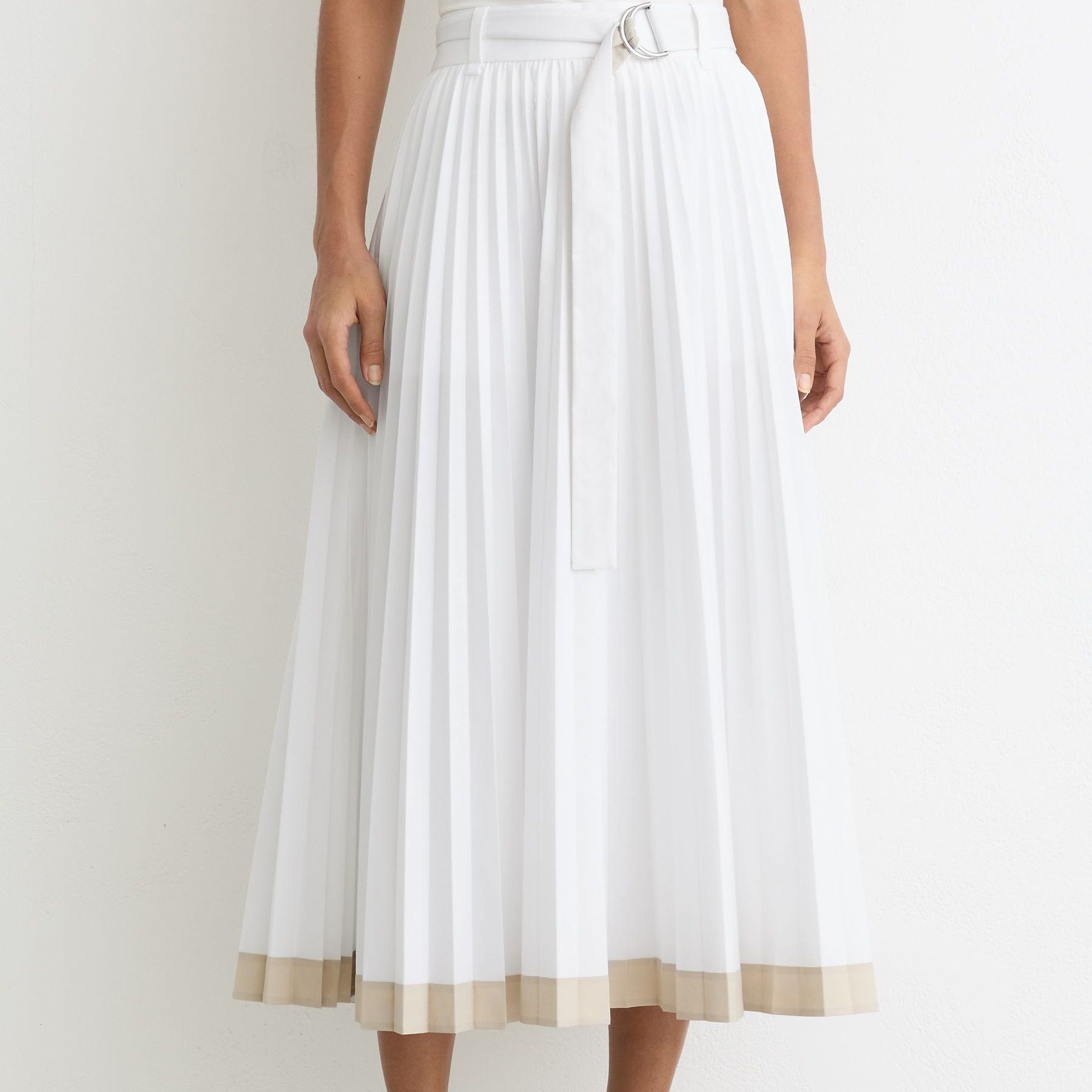 Reiss Pleated Belted Midi Skirt