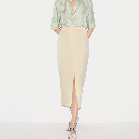 Tailored Split Front Skirt | Yellow