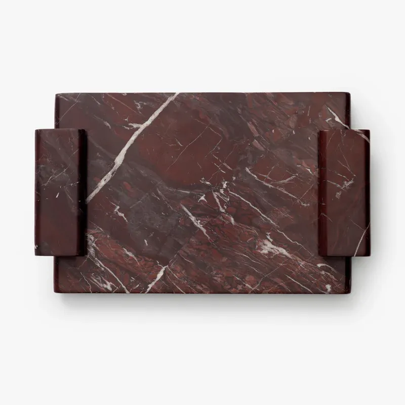 Red marble tray