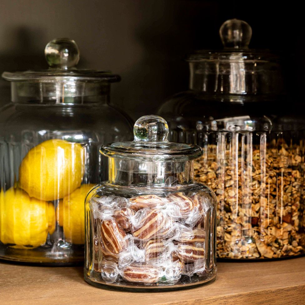 Coombe Ribbed Storage Jar Small Glass