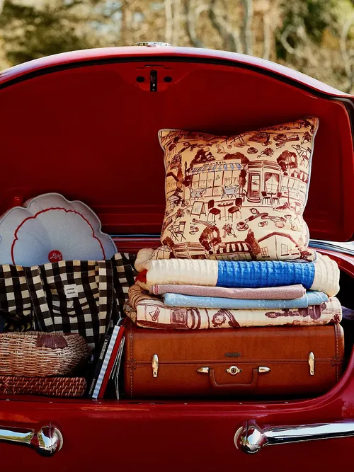 Damson Madder Cotton Printed Cushion