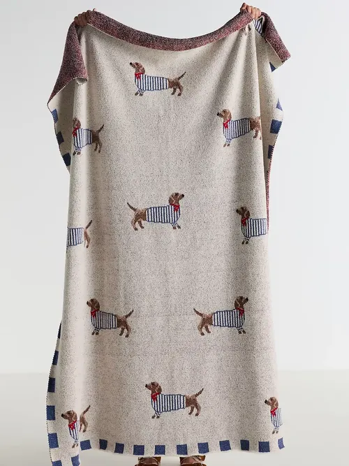 Cotton Knit Patterned Throw Blanket