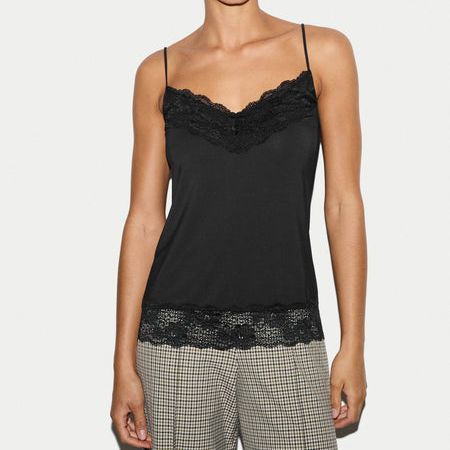 Modal Lace Vest | Black