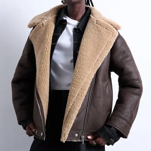 shearling-lined aviator jacket