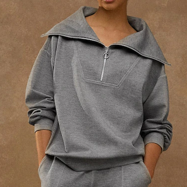 Next, Dark Grey Half Zip Jersey Sweatshirt
