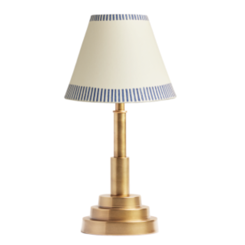 Pooky, Ernest rechargeable table lamp with empire hade in Ocean Stitches