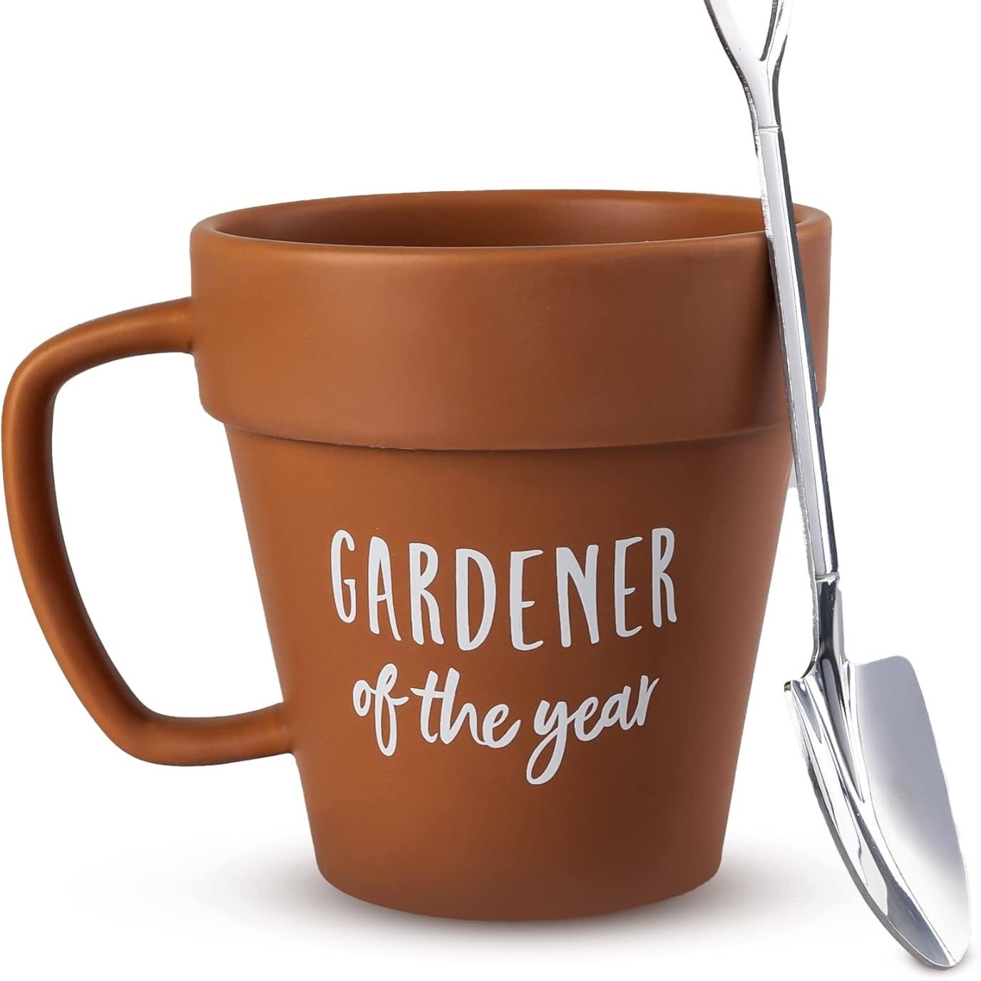 Upper Midland Products Gardener Mug Coffee Plant Novelty Ceramic Mug &amp;amp; Shovel Spoon Gifts for Gardener Women, Man, Son &amp;amp; Daughter Present for Nature Lovers, Holidays, Birthday Gifts