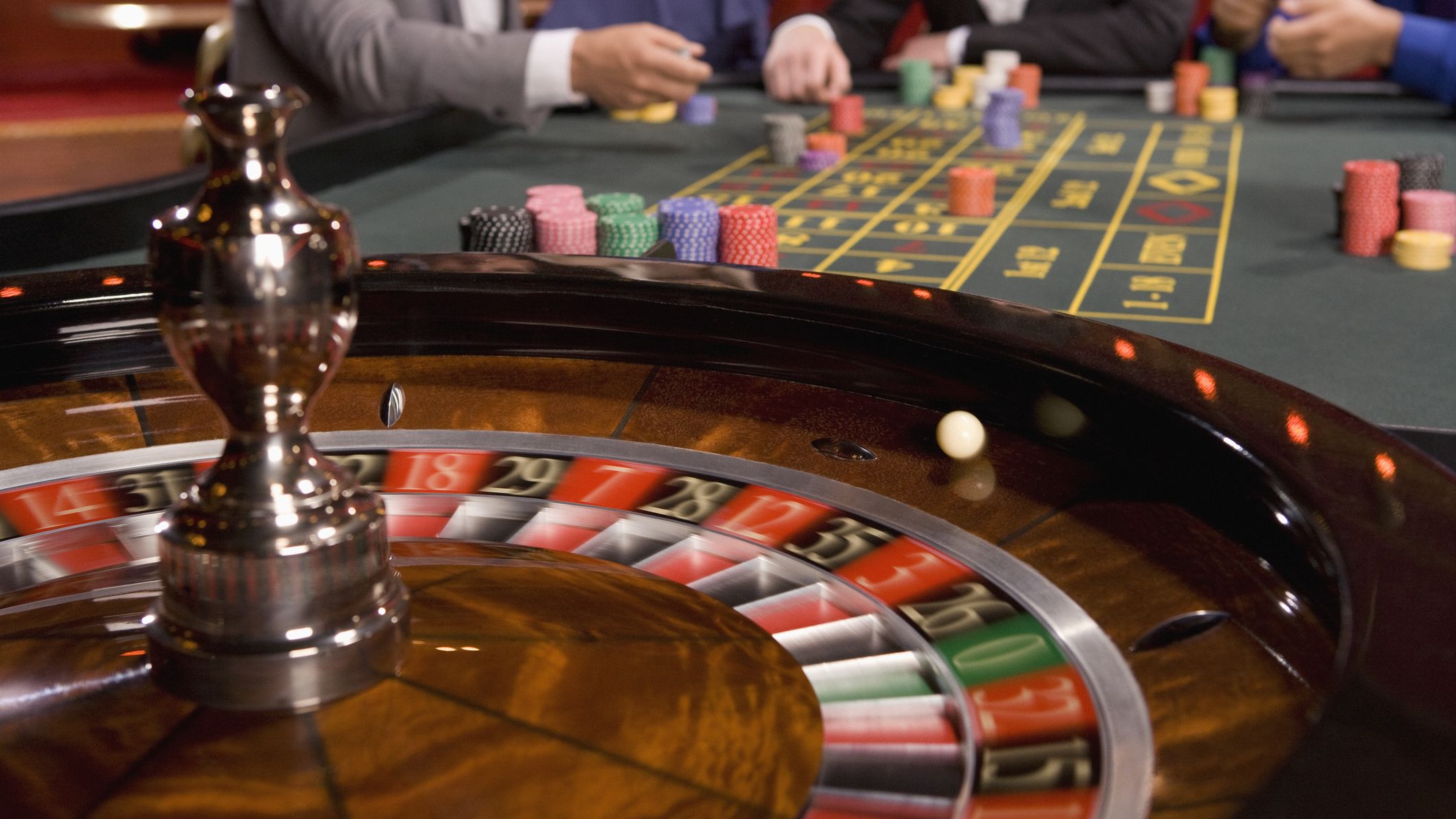 A roulette table.