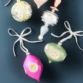 Boxed Vintage Milky Ornaments, Set of 5