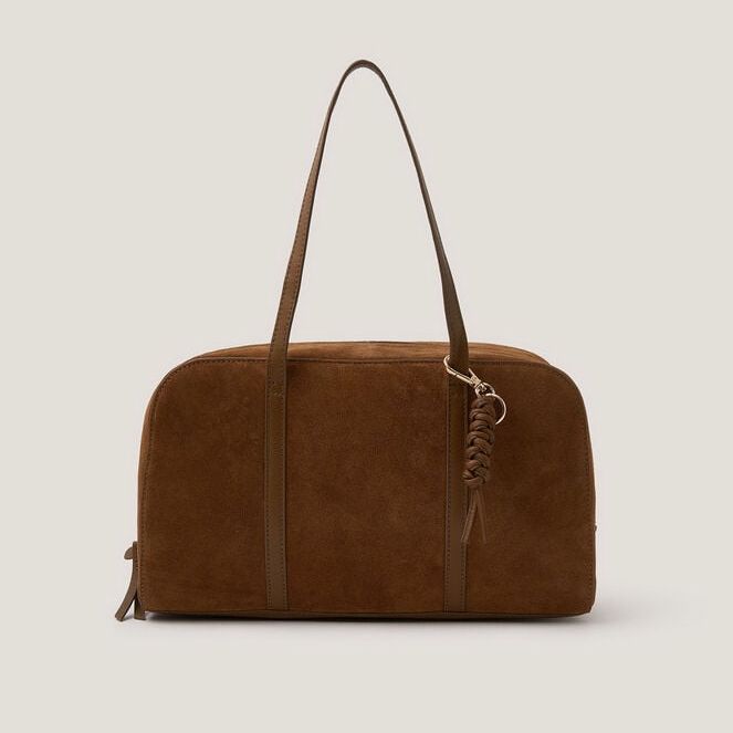 Cate Suede Bowler Bag