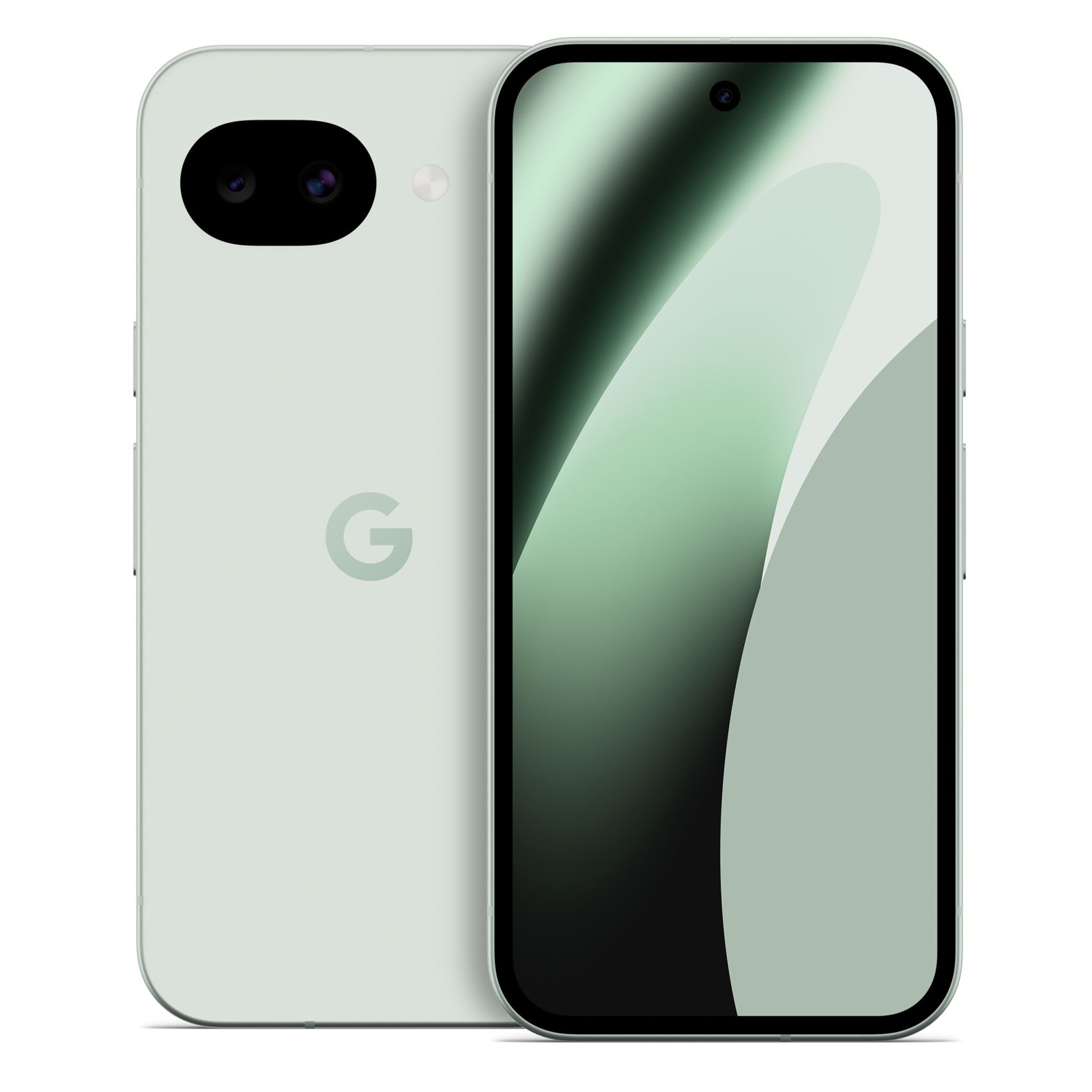 Google Pixel 10a render in the Fog colorway.
