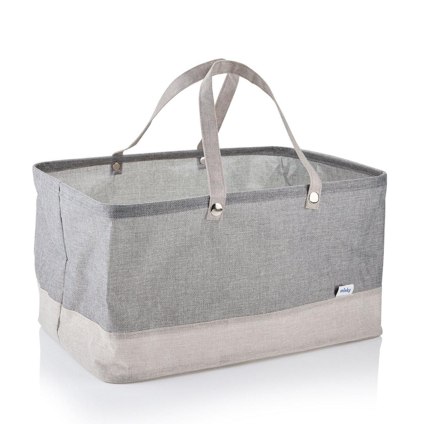 Waterproof Laundry Basket With Handle - Grey