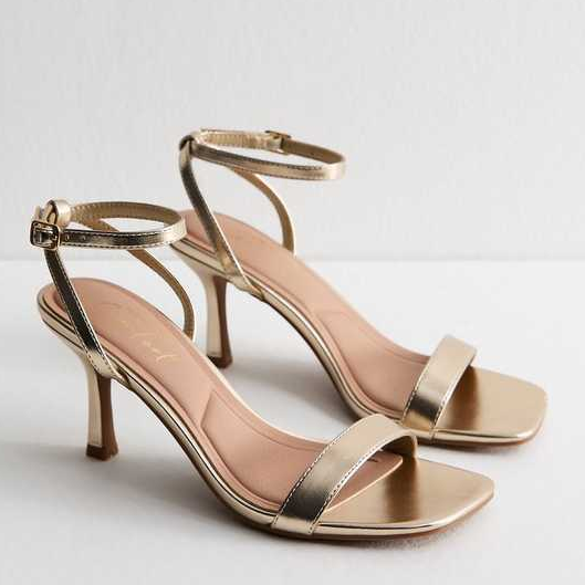 New Look, Gold Heeled Sandals