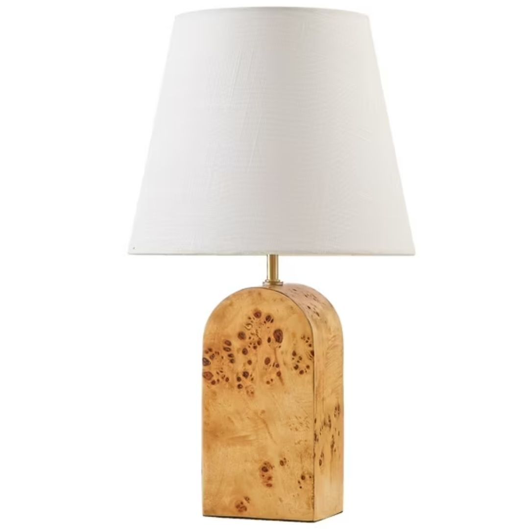 a burl wood table lamp