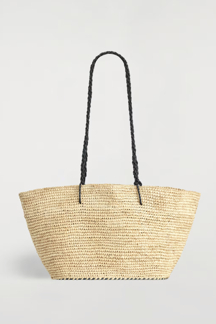 COS, Riviera Hand-Woven Tote Bag - Straw