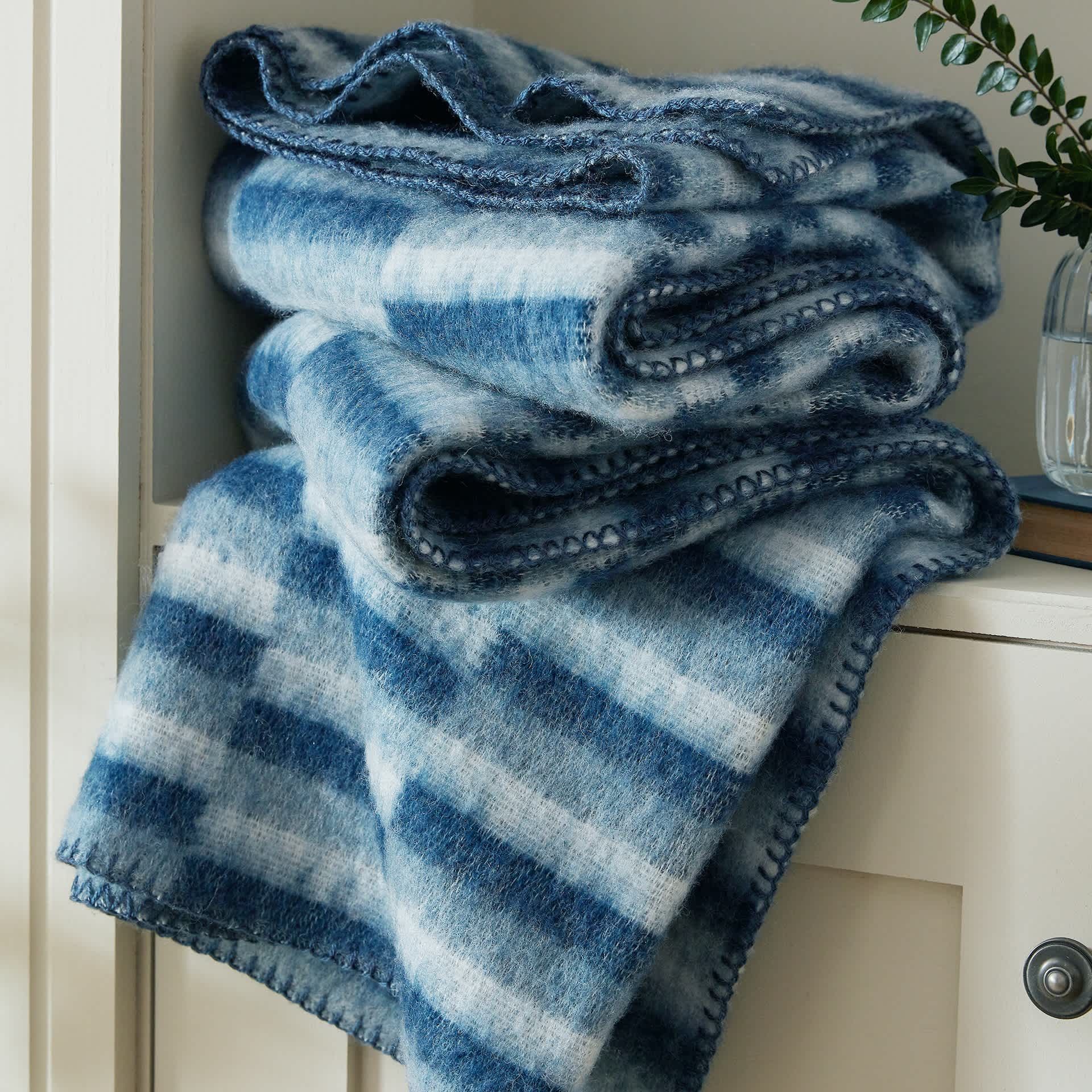 Extra Large Geo Stripe Throw With Wool