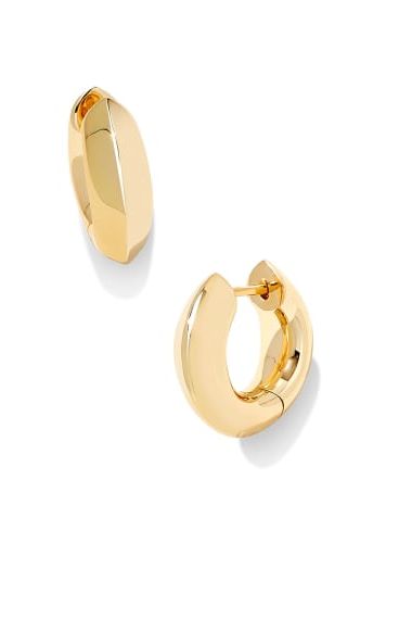 Mikki Metal Huggie Earrings in Gold