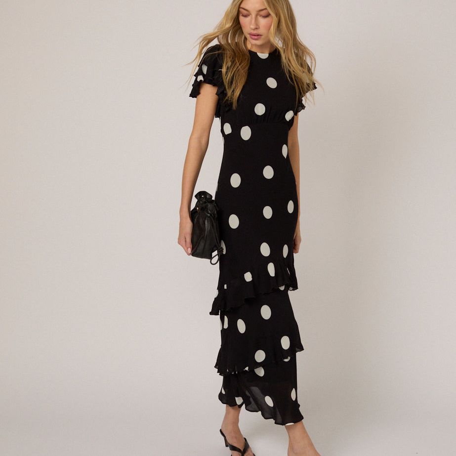 Black Polka Dot Marley Maxi Dress