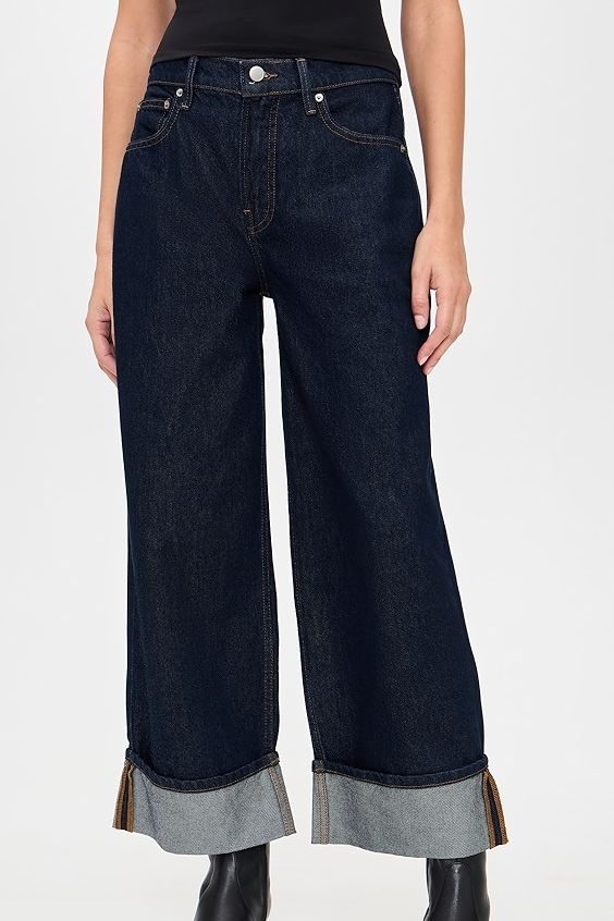 Good American Good Standard Baggy Cuffed Jeans