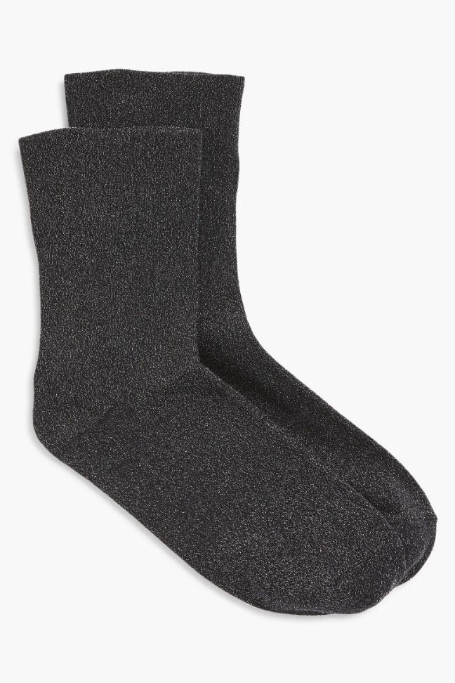 nordstrom Allover Sparkle Metallic Quarter Socks