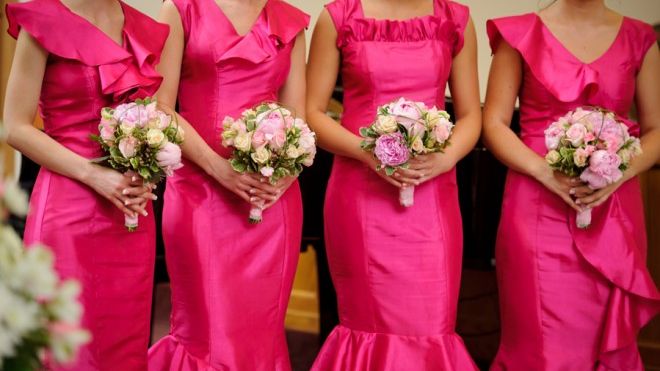 gray lace bridesmaid dresses Modest Lace Appliques 3/4 Sleeves Satin Bridesmaid Dresses Plus Size main image 0