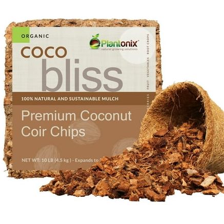 Plantonix Coco Bliss Coco Chips Mulch Block - 10 Lb - 2.5 Cu Ft
