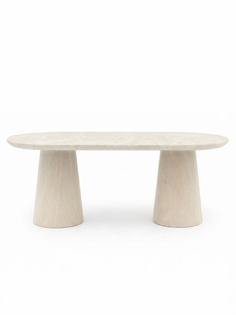 Travertine Finish Dining Table