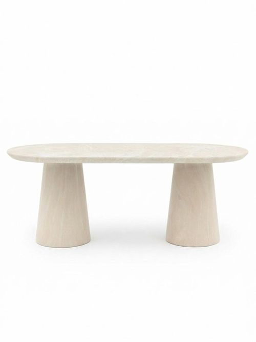 Travertine Finish Dining Table