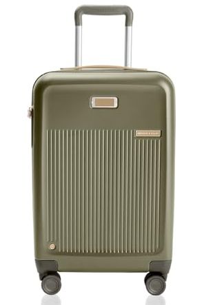 Briggs &amp;amp; Riley Essential 22" Carry on Expandable Spinner - Luggage for Travel, Suitcases With Wheels, Hardside Rolling Bag for Men &amp;amp; Women, Self-Repairing Zipper - Sympatico Collection, Olive