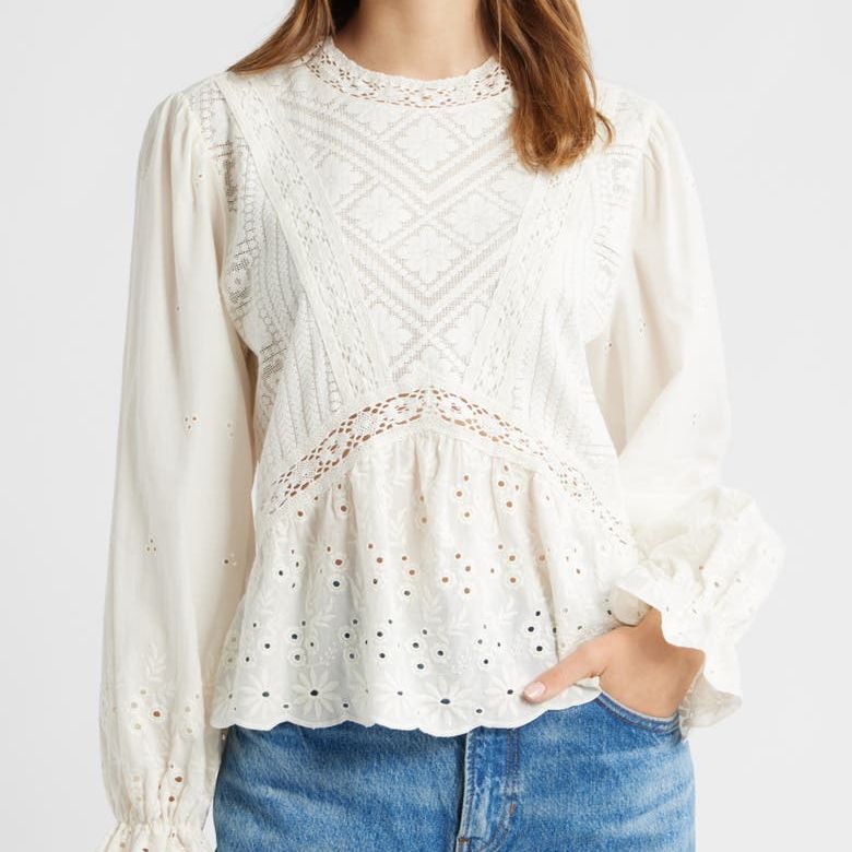 Mixed Media Lace Top