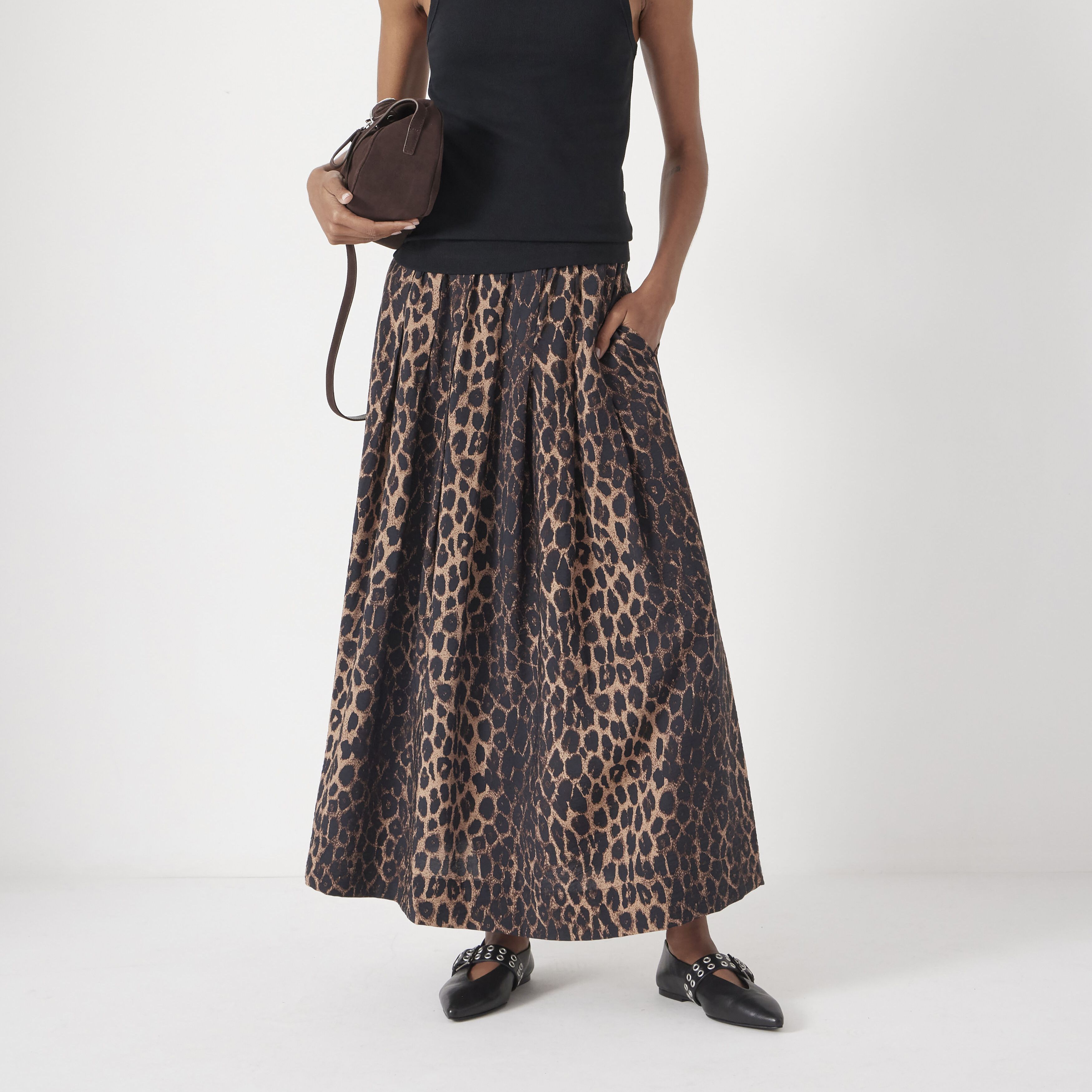 Ivy Pleated Air Flow Midi Skirt