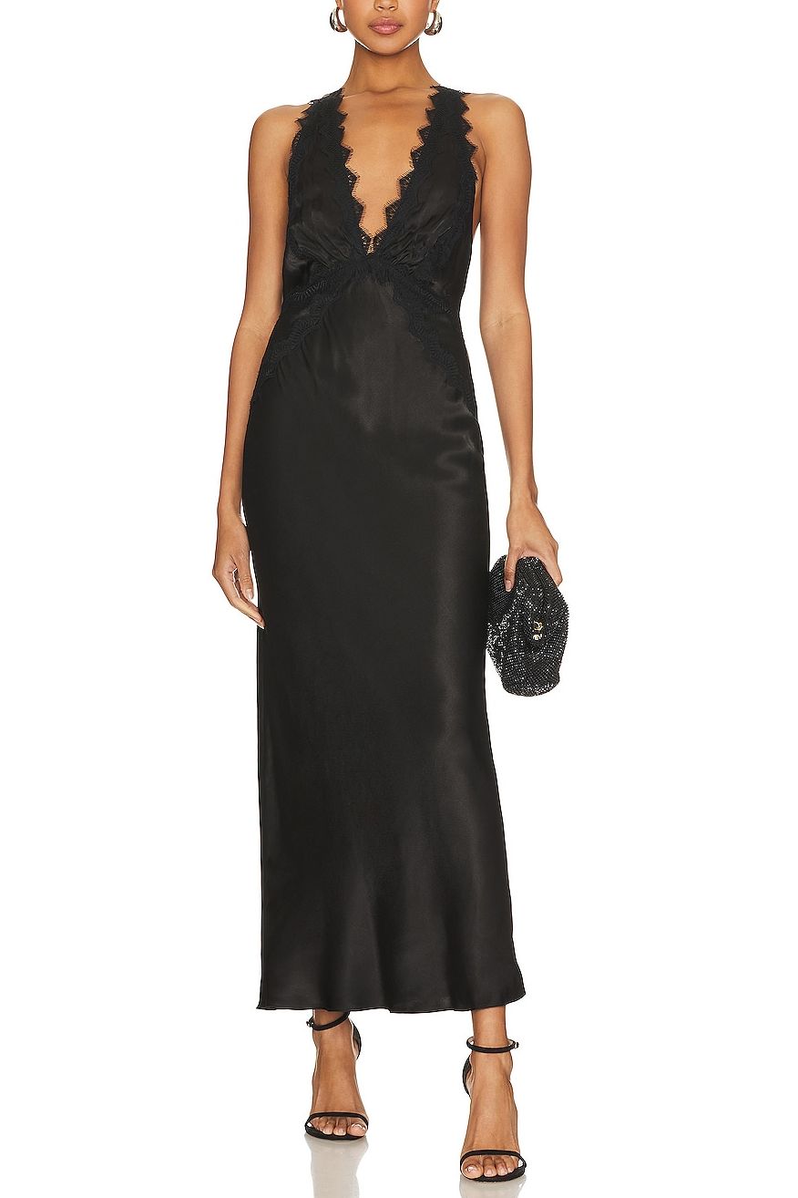 Camille Lace Cross Back Midi Dress