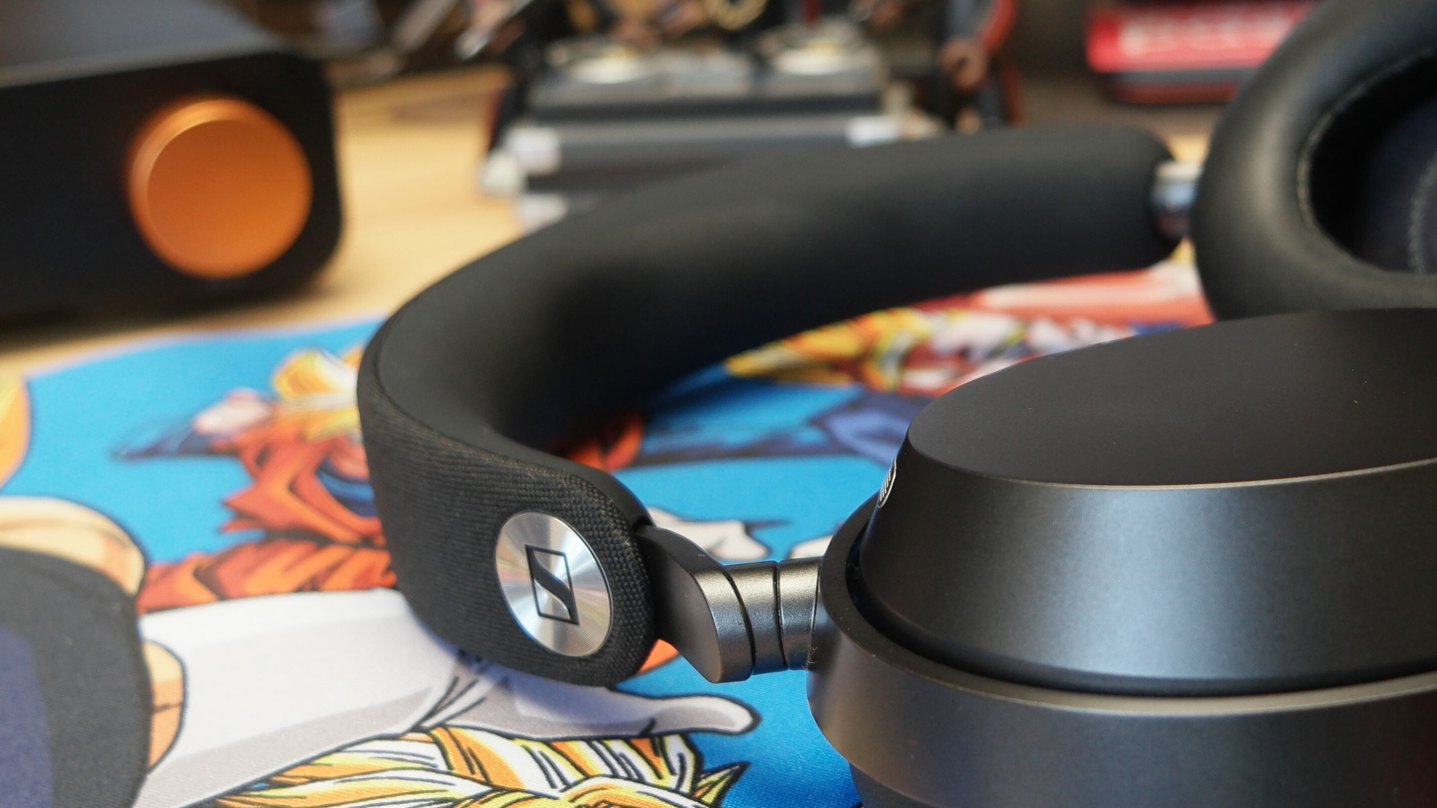 Sennheiser Momentum 5 headphones on a desk
