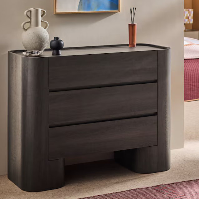 Dark wood chest of drawers