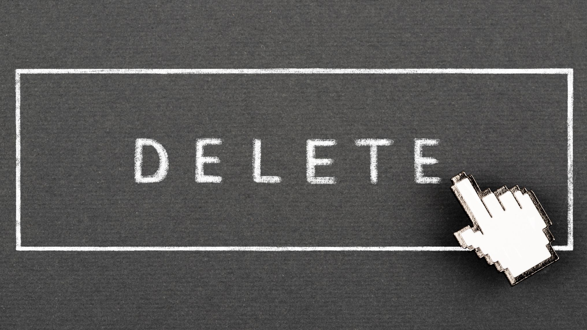 Delete on a black background
