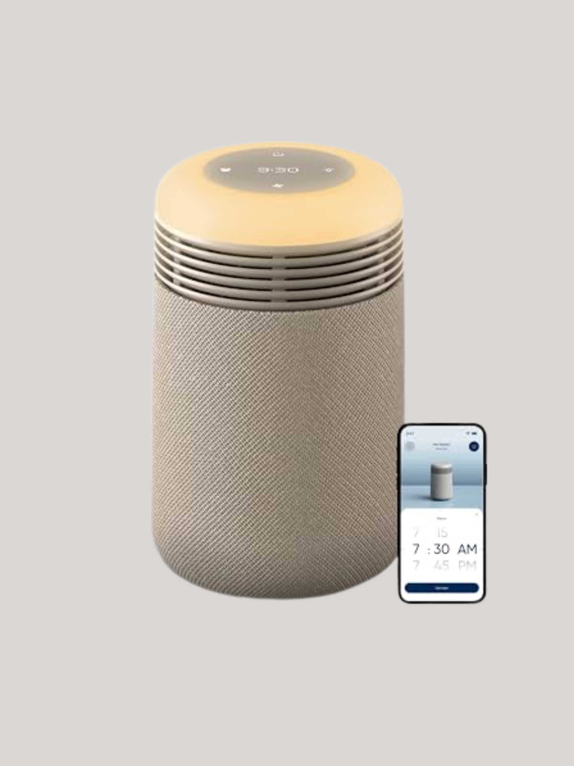 Blueair Purifier for Bedroom - Mini Restful - Sunrise Clock With Hepasilent Filtration and Wake Up Light - Cleans Air and Supports Circadian Rhythm - Usb-C and App Connectivity