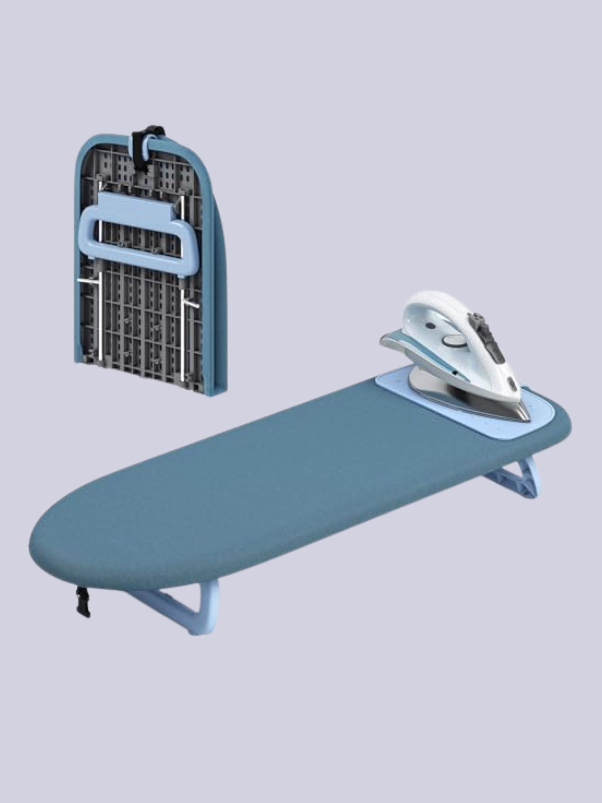 Kingrack Tabletop Ironing Board, Small Ironing Board With Iron Mat, Foldable Mini Iron Board, Easy Storage for Travel &amp;amp; Dorm, 12x32 Blue