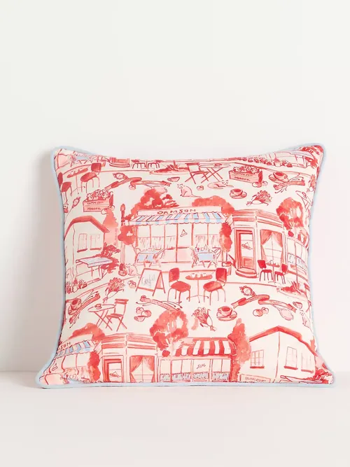 Damson Madder Cotton Printed Cushion