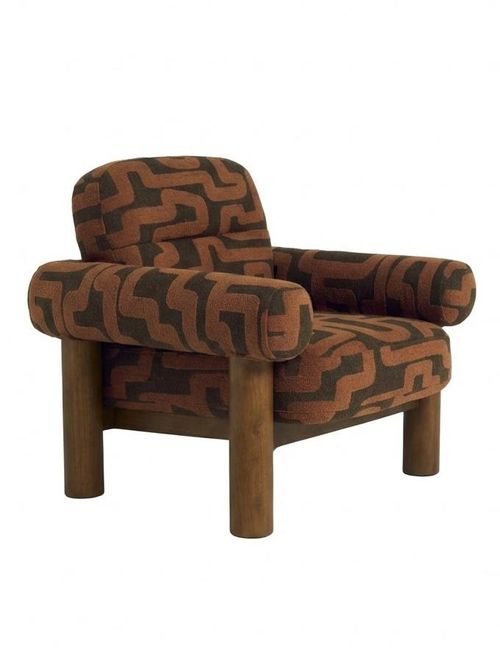 Maxton Chair in Clyde Abstract Weave Chocolate Brown