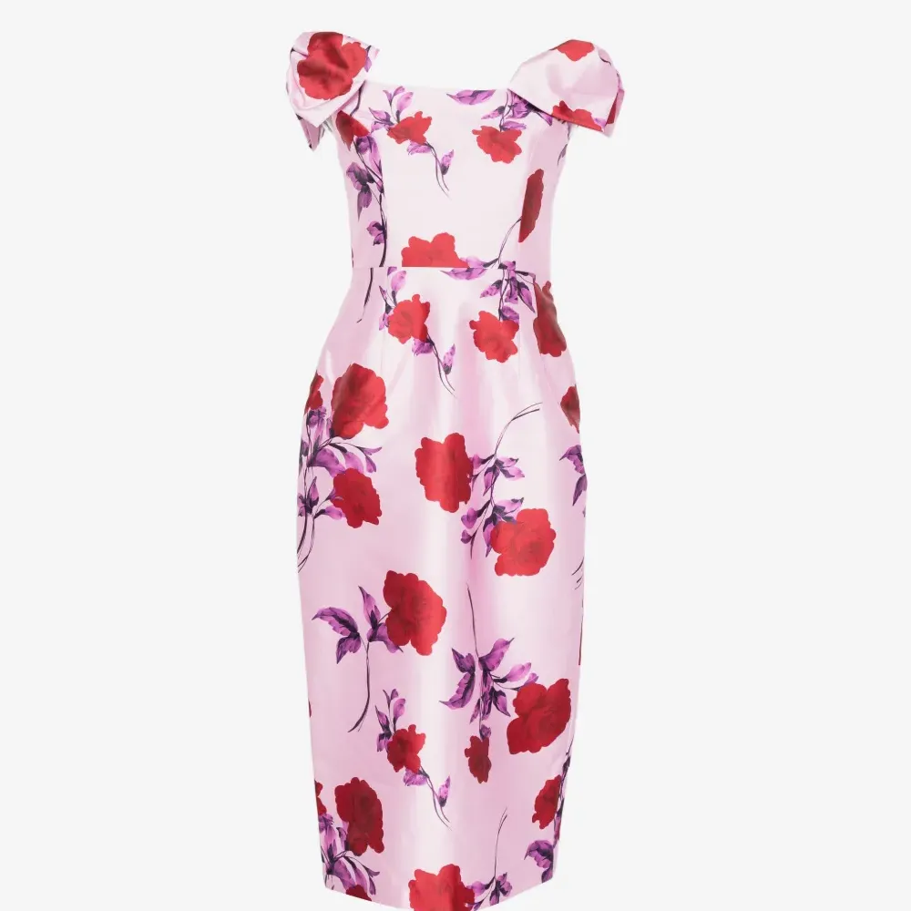 Rebecca Vallance Melora Bow-Detail Floral-Print Midi Dress | 14