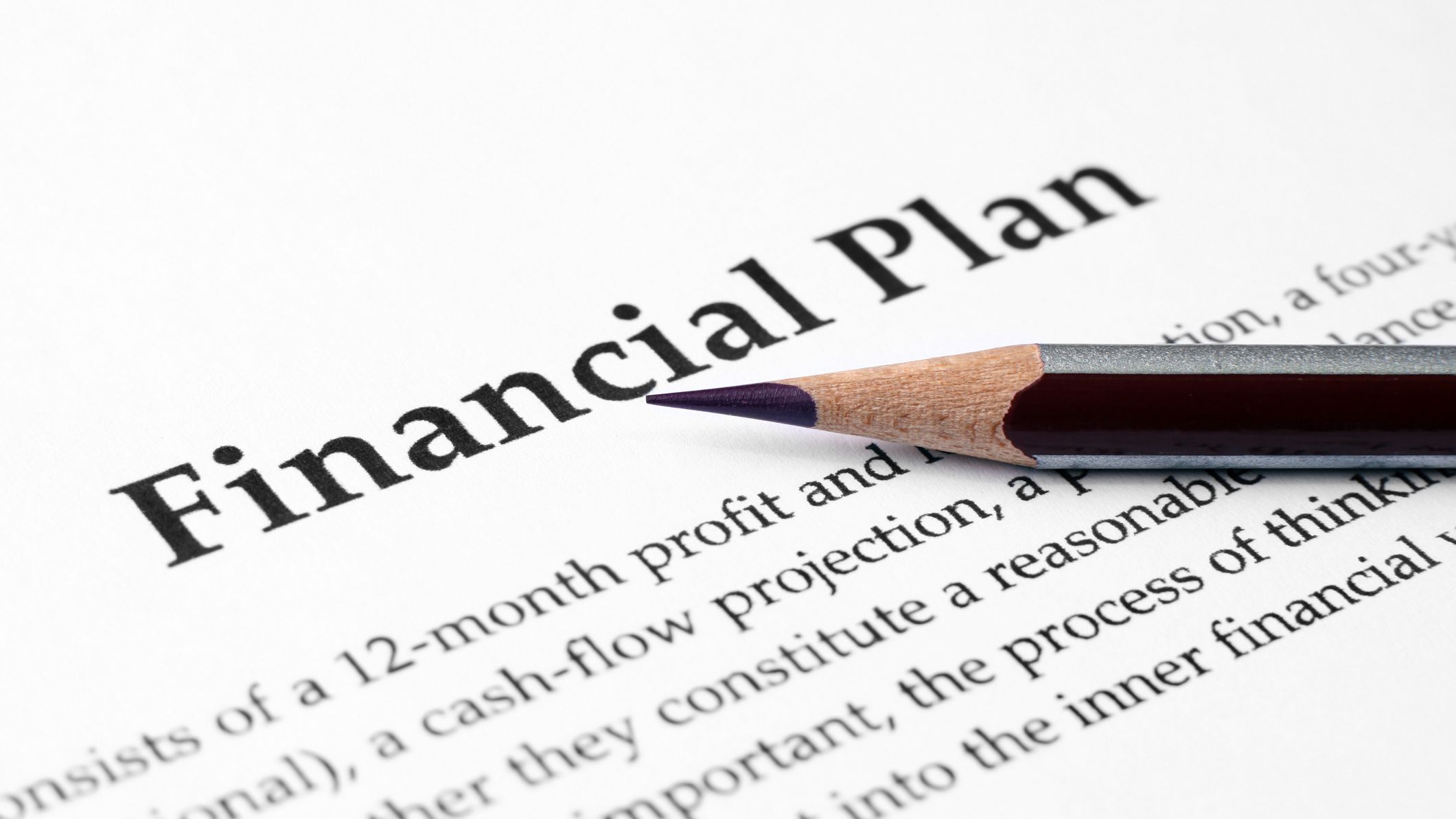 Close up of financial plan