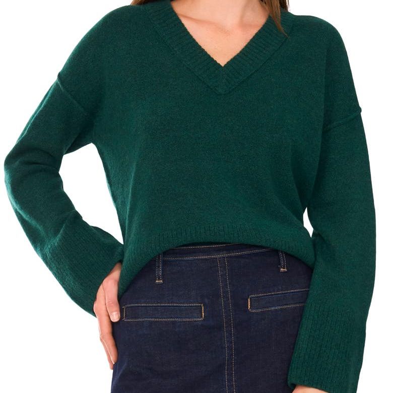 High-Low V-Neck Sweater