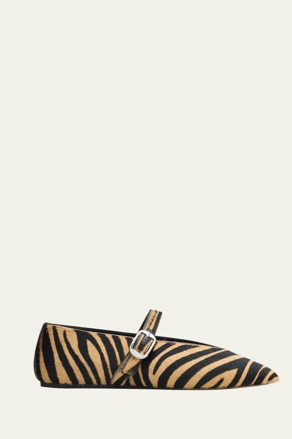 Stella Zebra Calf Hair Ballerina Flats