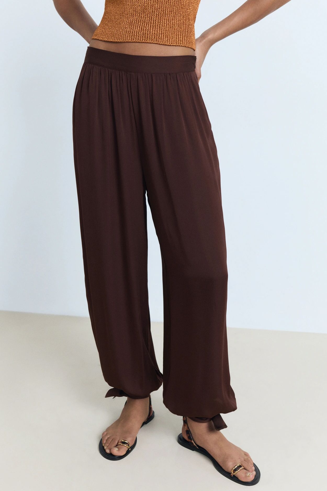 Mango balloon pleated pants