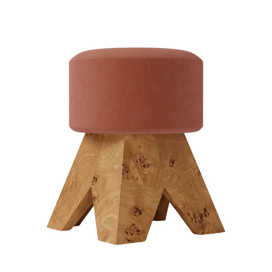 a burl wood stool