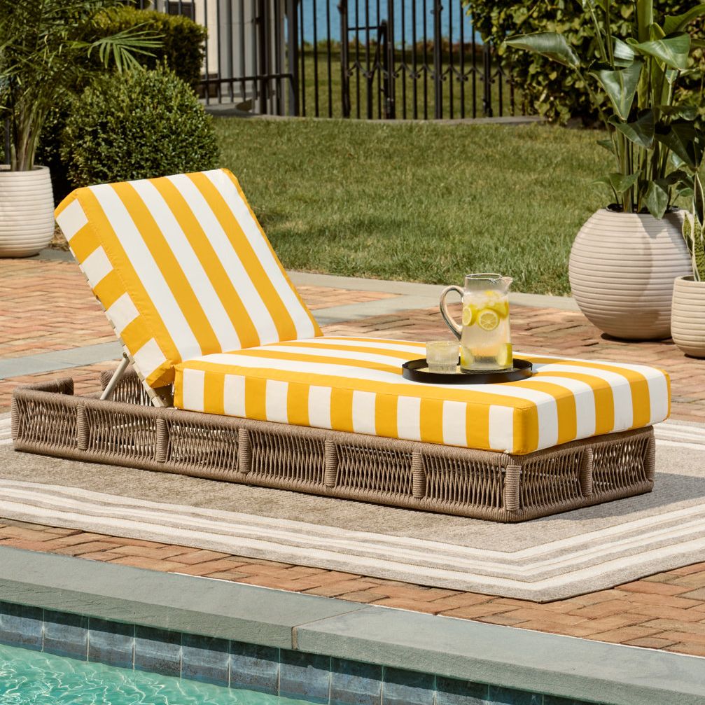 Ebern Designs Gillian Steel and Rope Chaise Lounger &amp;amp; Reviews | Wayfair.co.uk