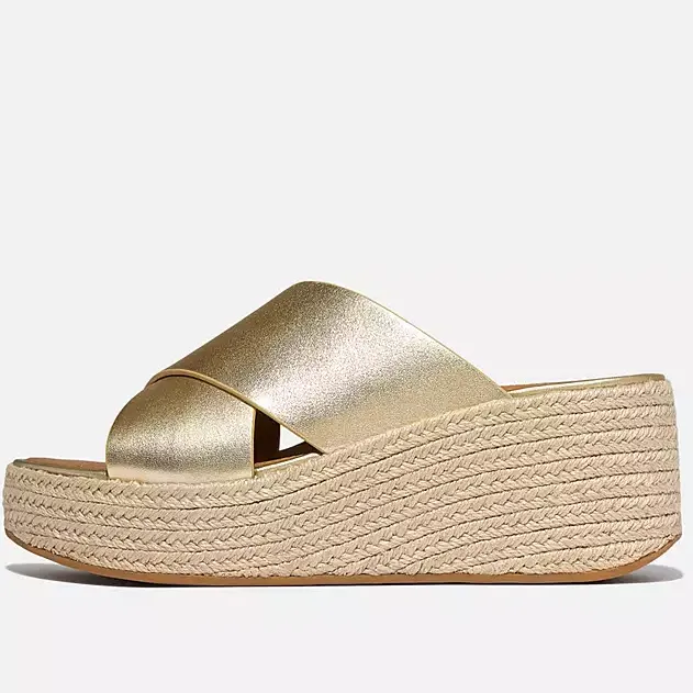FitFlop Platform Espadrille Leather Slides