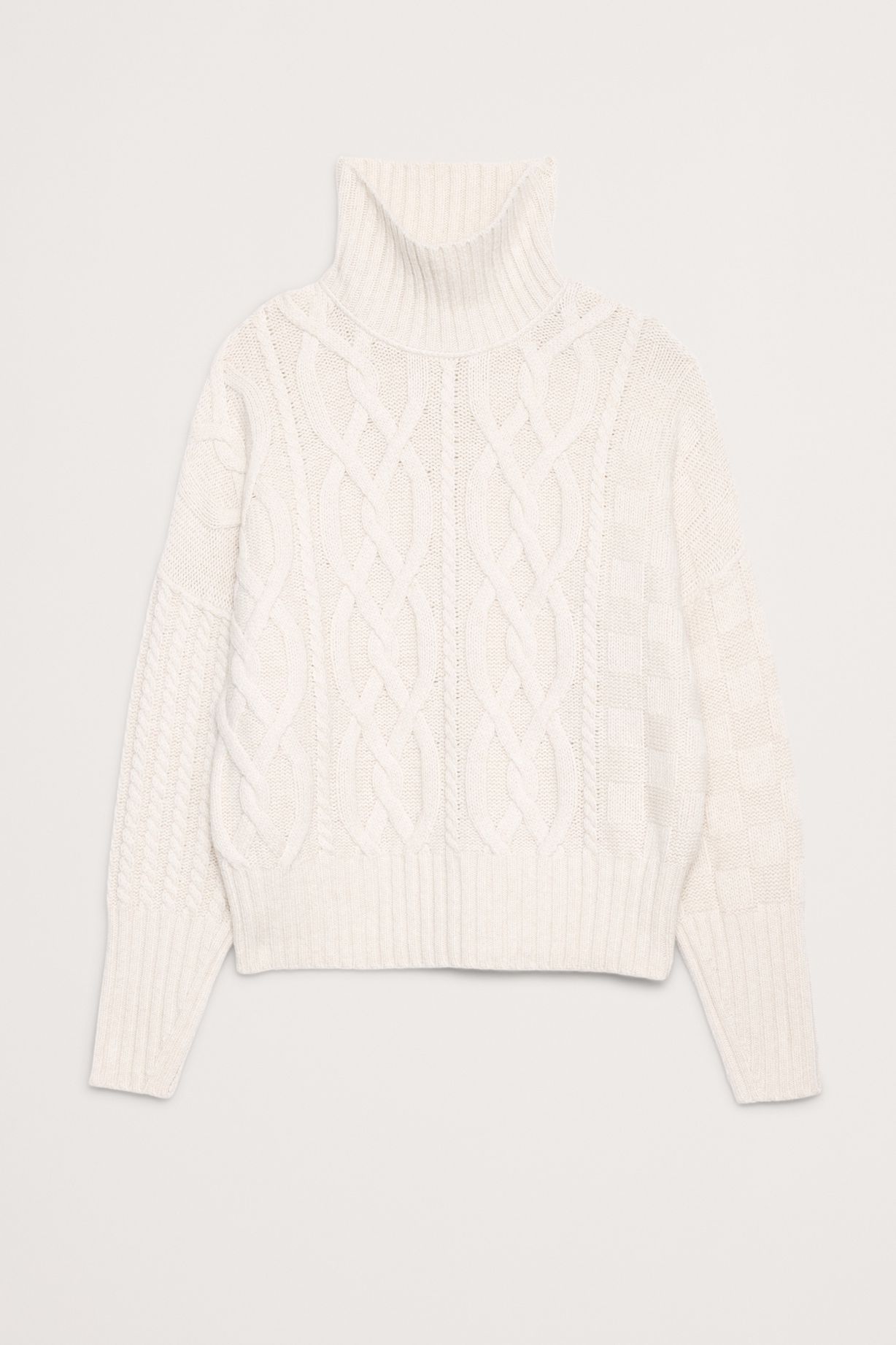 Italian Merino-Blend Mixed-Stitch Sweater