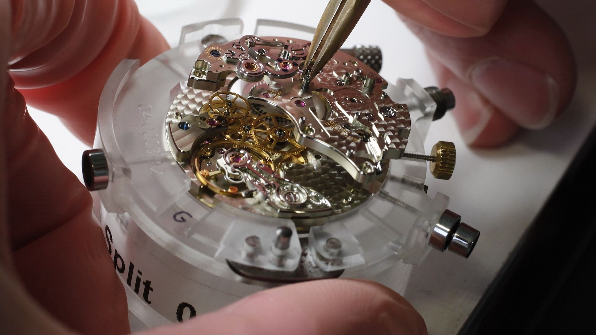 An employee assembles an A. Lange &amp;amp; Soehne Datograph Kaliber 951.5 watch at the company's factory in Glashuette, Germany, on Thursday, Sept. 9, 2010. A. Lange &amp;amp; Soehne is the German watch unit of Cie. Financiere Richemont SA. Photographer: Jochen Eckel/Bloomberg via Getty Images